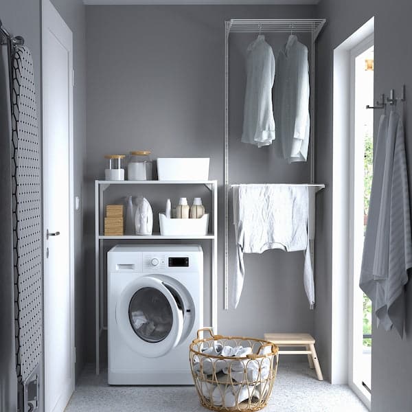 ENHET - Frame w shelves for washing machine, white, 80x30x129 cm - best price from Maltashopper.com 90516080