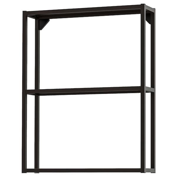 ENHET - Wall fr w shelves, anthracite, 60x15x75 cm