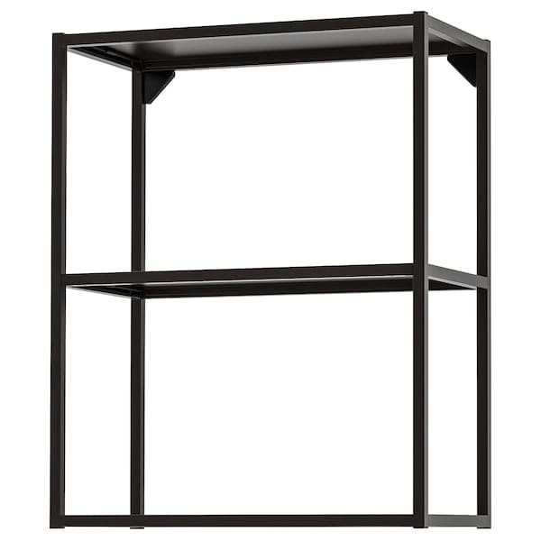 ENHET - Wall fr w shelves, anthracite, 60x30x75 cm