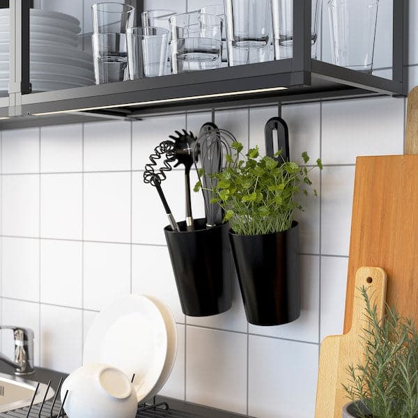 Ikea ENHET - Wall fr w shelves, anthracite, 40x15x75 cm