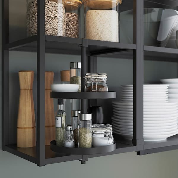 Ikea ENHET - Wall fr w shelves, anthracite, 40x15x75 cm