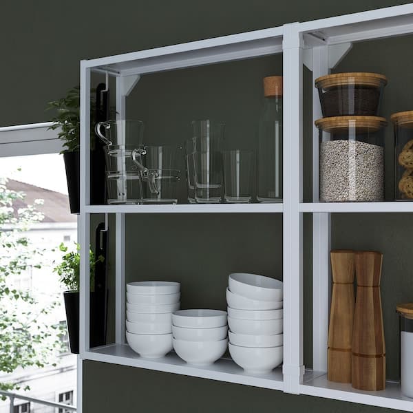 Ikea ENHET - Wall fr w shelves, white, 40x15x75 cm