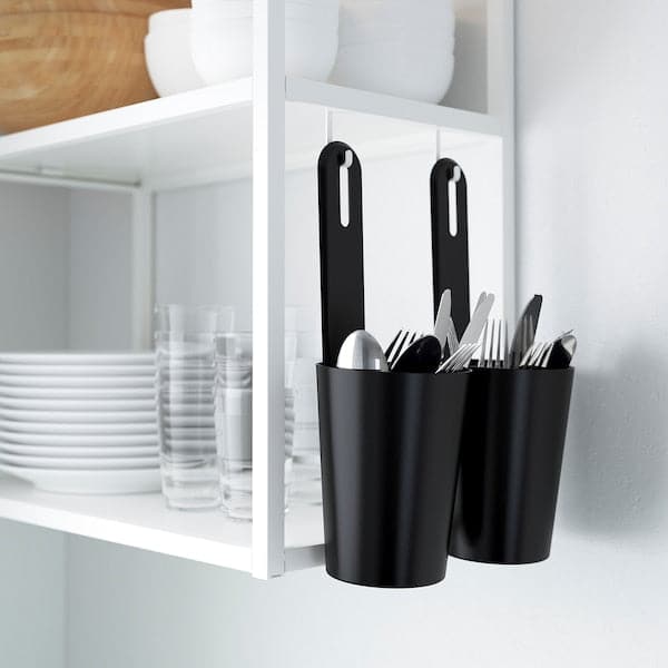 ENHET - Wall fr w shelves, white, 40x15x75 cm - best price from Maltashopper.com 70448935