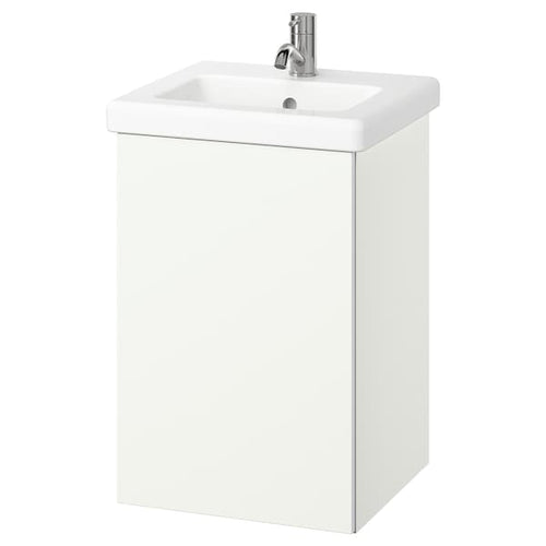 ENHET / TVÄLLEN - Washbasin/sink unit/mixer, white,44x43x65 cm