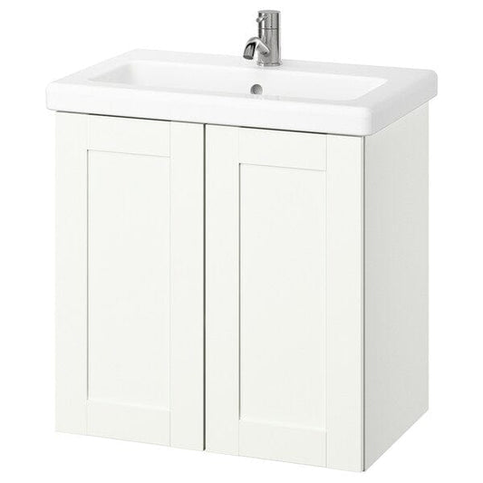 Ikea ENHET / TVÄLLEN - Washbasin / washbasin unit/miscelat, white/white frame,64x43x65 cm