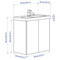 ENHET / TVÄLLEN - Washbasin/blender unit, white / oak effect,64x43x65 cm - best price from Maltashopper.com 29557748