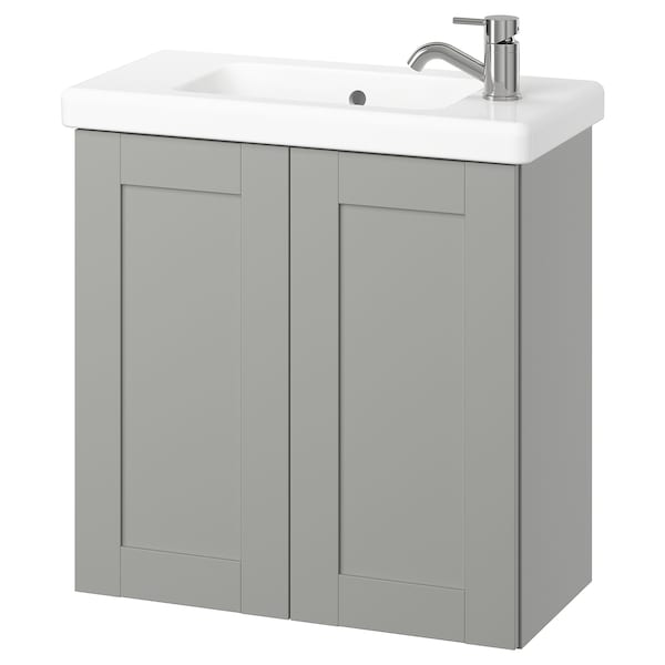 ENHET / TVÄLLEN - Washbasin / washbasin unit/miscelat, grey/grey frame,64x33x65 cm - best price from Maltashopper.com 29557710