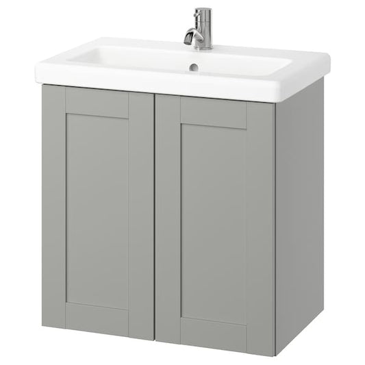 Ikea ENHET / TVÄLLEN - Washbasin / washbasin unit/miscelat, grey/grey frame,64x43x65 cm