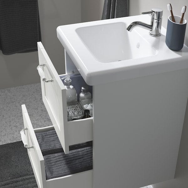 Ikea ENHET / TVÄLLEN - Washbasin/drawer/misc cabinet, white/white frame,44x43x65 cm