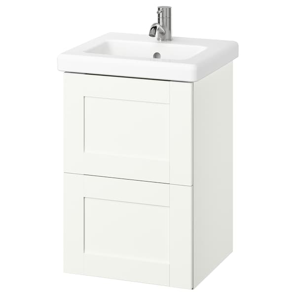 Ikea ENHET / TVÄLLEN - Washbasin/drawer/misc cabinet, white/white frame,44x43x65 cm