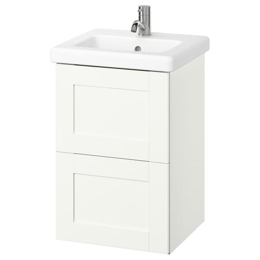 Ikea ENHET / TVÄLLEN - Washbasin/drawer/misc cabinet, white/white frame,44x43x65 cm