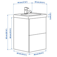 ENHET / TVÄLLEN - Washbasin/washbasin/misc cabinet, white/ oak effect,44x43x65 cm - best price from Maltashopper.com 99557764