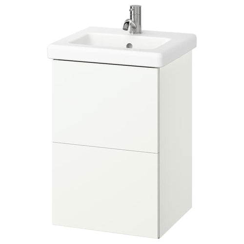ENHET / TVÄLLEN - Washbasin/drawer/misc cabinet, white,44x43x65 cm