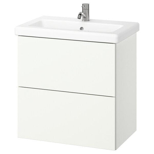 Ikea ENHET / TVÄLLEN - Washbasin/drawer/misc cabinet, white,64x43x65 cm