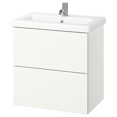 ENHET / TVÄLLEN - Washbasin/drawer/misc cabinet, white,64x43x65 cm