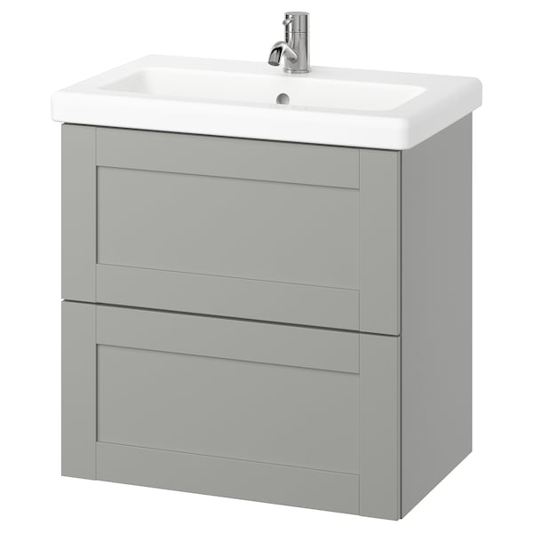 Ikea ENHET / TVÄLLEN - Washbasin/drawer/misc cabinet, frame grey/grey,64x43x65 cm