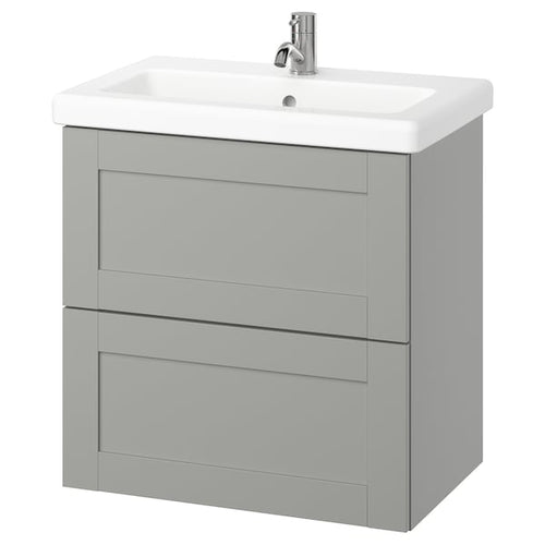 ENHET / TVÄLLEN - Washbasin/drawer/misc cabinet, frame grey/grey,64x43x65 cm