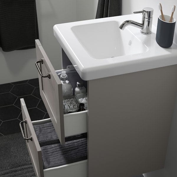 Ikea ENHET / TVÄLLEN - Washbasin/drawer/misc cabinet, grey/grey frame,44x43x65 cm
