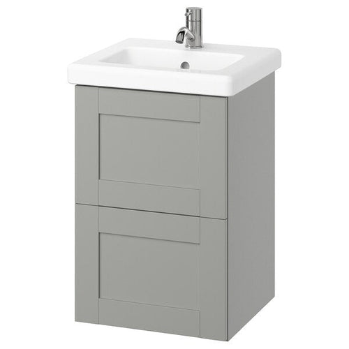 ENHET / TVÄLLEN - Washbasin/drawer/misc cabinet, grey/grey frame,44x43x65 cm