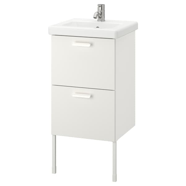 ENHET / TVÄLLEN Mobile washbasin with 2 drawers - white/Miscel Pilkån 44x43x87 cm - Premium Bathroom Vanities from Ikea - Just €228.99! Shop now at Maltashopper.com
