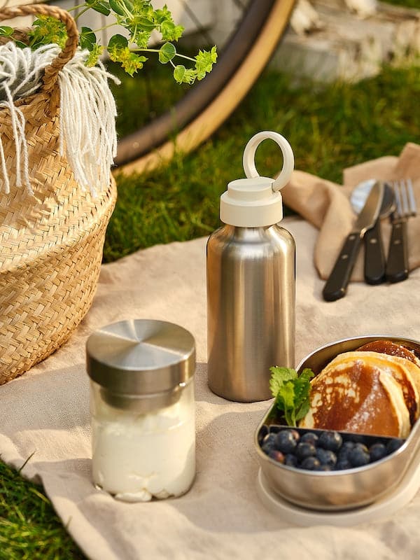 ENKELSPÅRIG - Water bottle, stainless steel/beige, 0.5 l - best price from Maltashopper.com 00497222