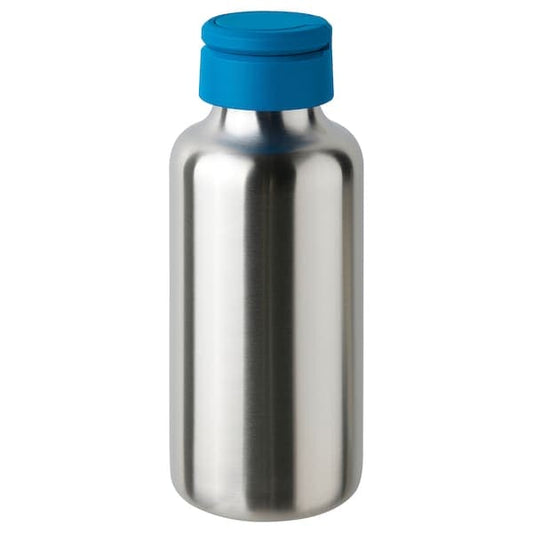 Ikea ENKELSPÅRIG - Water bottle, stainless steel/bright blue, 0.5 l