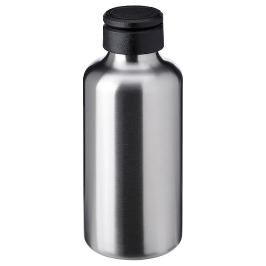 Ikea ENKELSPÅRIG - Water bottle, stainless steel/black, 0.7 l