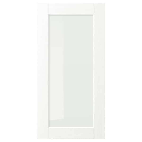ENKÖPING - Glass door, white wood effect, 40x80 cm - best price from Maltashopper.com 20505792