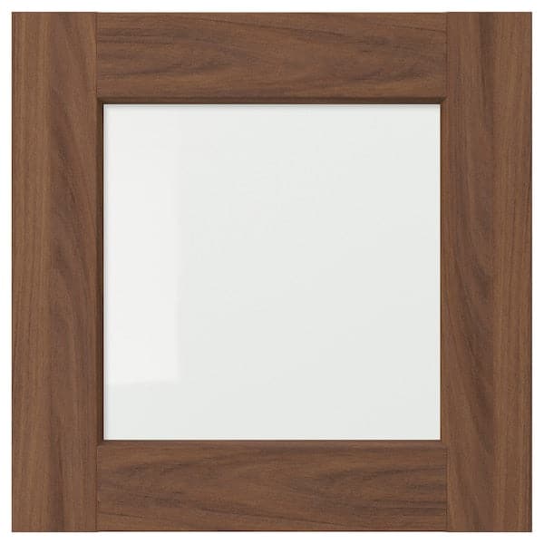 Ikea ENKÖPING - Glass door, brown walnut effect, 40x40 cm