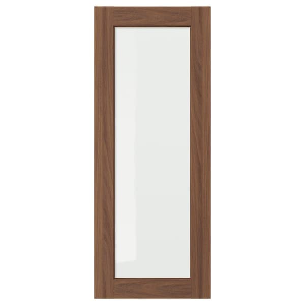 ENKÖPING Glass door, brown walnut effect,40x100 cm - best price from Maltashopper.com 30516605