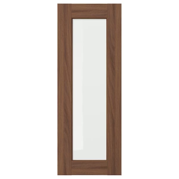 ENKÖPING - Glass door, brown walnut effect, 30x80 cm