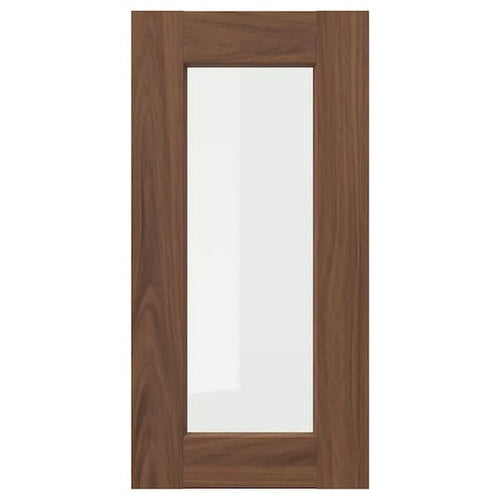ENKÖPING - Glass door, brown walnut effect, 30x60 cm