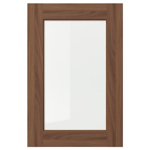 ENKÖPING Glass door, brown walnut effect,40x60 cm