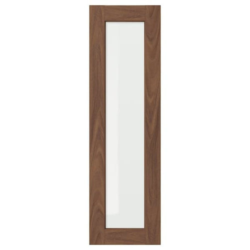 ENKÖPING - Glass door, brown walnut effect, 30x100 cm