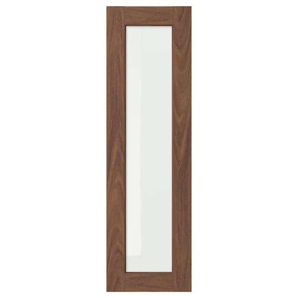 ENKÖPING - Glass door, brown walnut effect, 30x100 cm