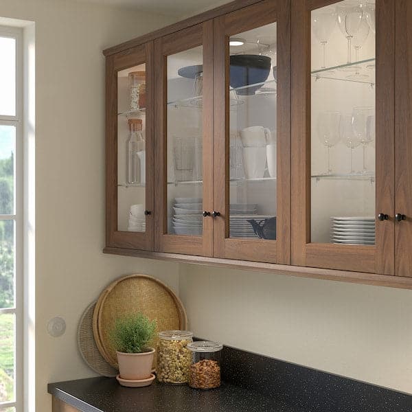 Ikea ENKÖPING - Glass door, brown walnut effect, 30x60 cm