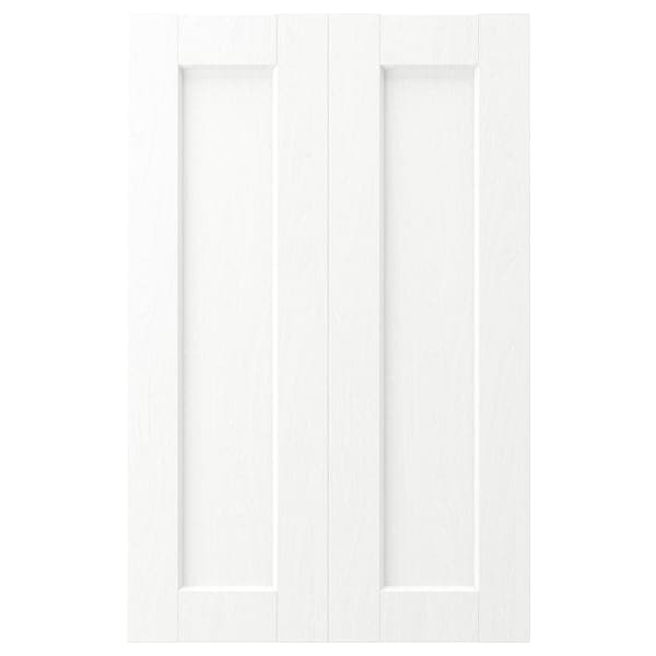 ENKÖPING - 2-p door f corner base cabinet set, white wood effect, 25x80 cm