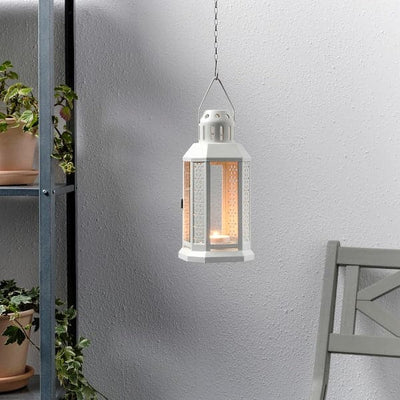 ENRUM - Lantern for tealight, in/outdoor, white, 22 cm - best price from Maltashopper.com 90526357