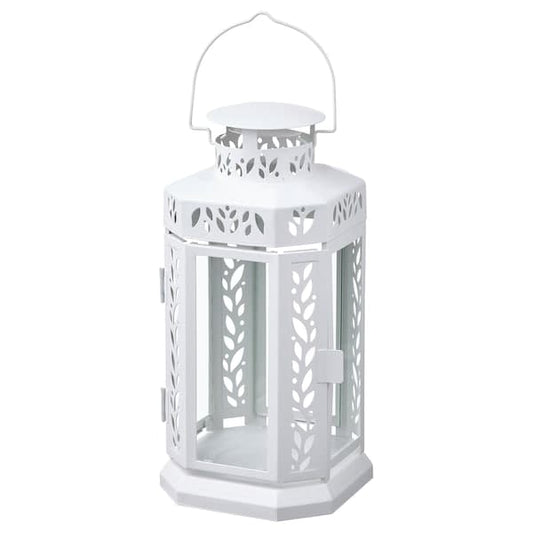 Ikea ENRUM Lantern f block candle, in/outdoor white 28 cm , 28 cm