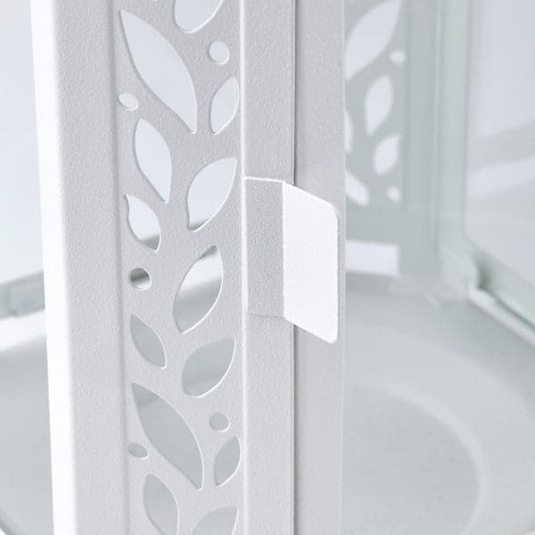ENRUM Lantern f block candle, in/outdoor white 28 cm