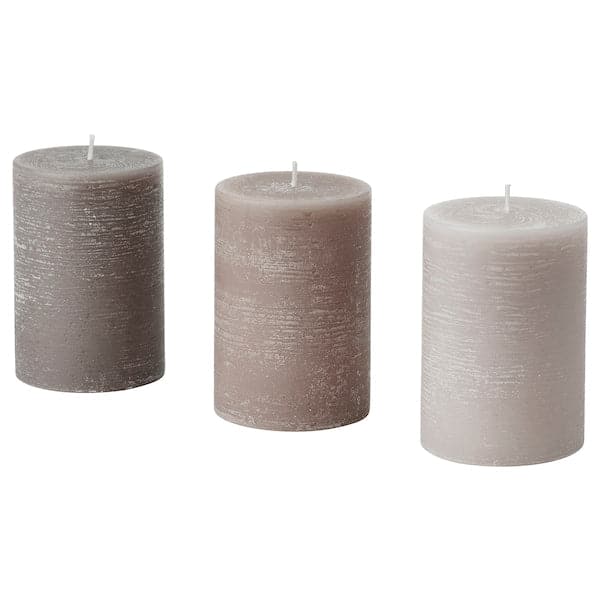 ENSTAKA - Scented pillar candle, Bonfire/grey, 30 hr - best price from Maltashopper.com 10502261