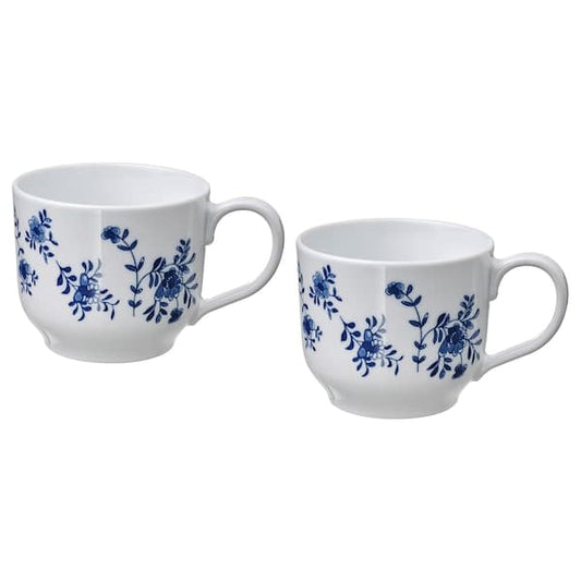 Ikea ENTUSIASM - Mug, fantasy/white blue, 50 cl