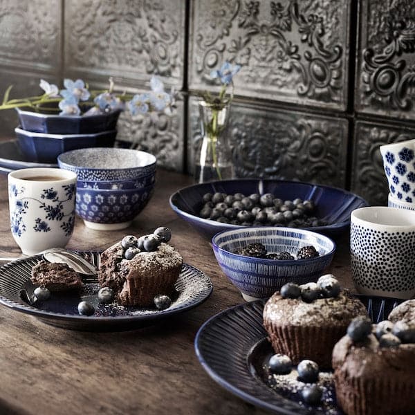 Ikea ENTUSIASM - Mug, patterned/blue, 22 cl