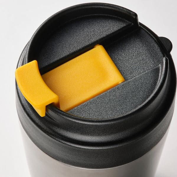 ENVÄLDIG - Insulated travel mug, stainless steel/black, 35 cl - best price from Maltashopper.com 80511525