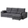 ESKILSTUNA 3-seat sofa with chaise longue, Hillared anthracite