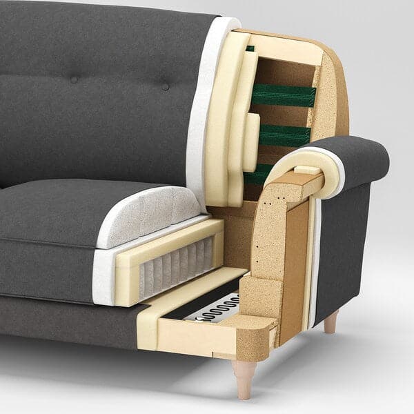 ESSEBODA - 3-seat sofa, Tallmyra smoky grey / brown - best price from Maltashopper.com 79443504