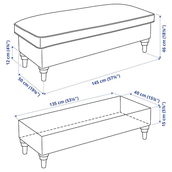 Ikea ESSEBODA - Bench with Storage, Knäbäck anthracite/brown ,