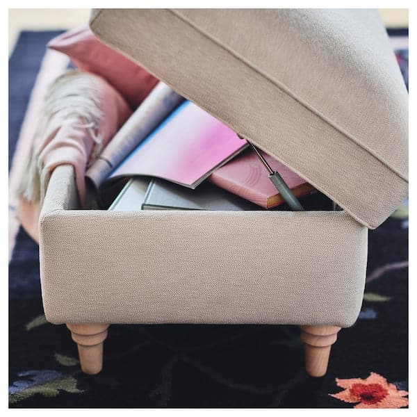 ESSEBODA - Bench with Storage, Knäbäck/light birch beige , - best price from Maltashopper.com 09443381