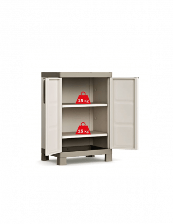 EXCELLENCE LOW CABINET 2 ADJUSTABLE SIDES - 65x45x97H BEIGE/TORTORA