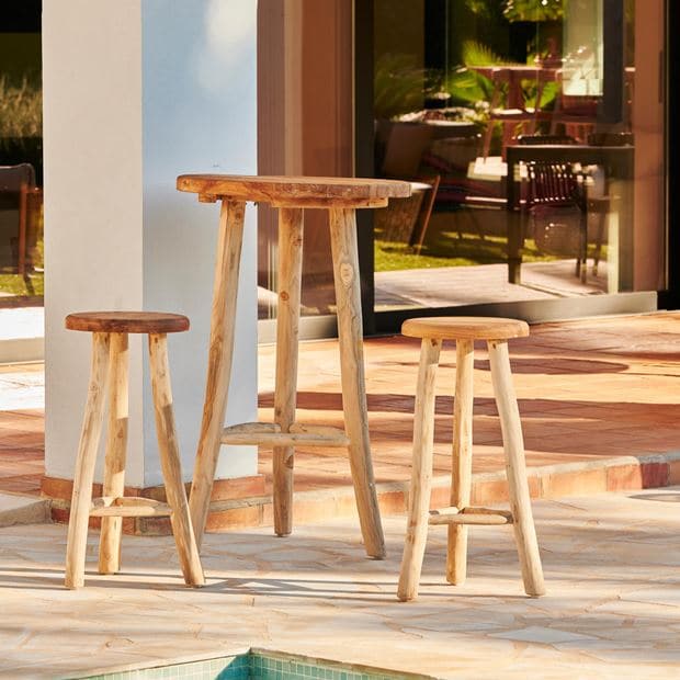 BATANG Natural bar stool H 75 cm - Ø 35 cm - best price from Maltashopper.com CS661738